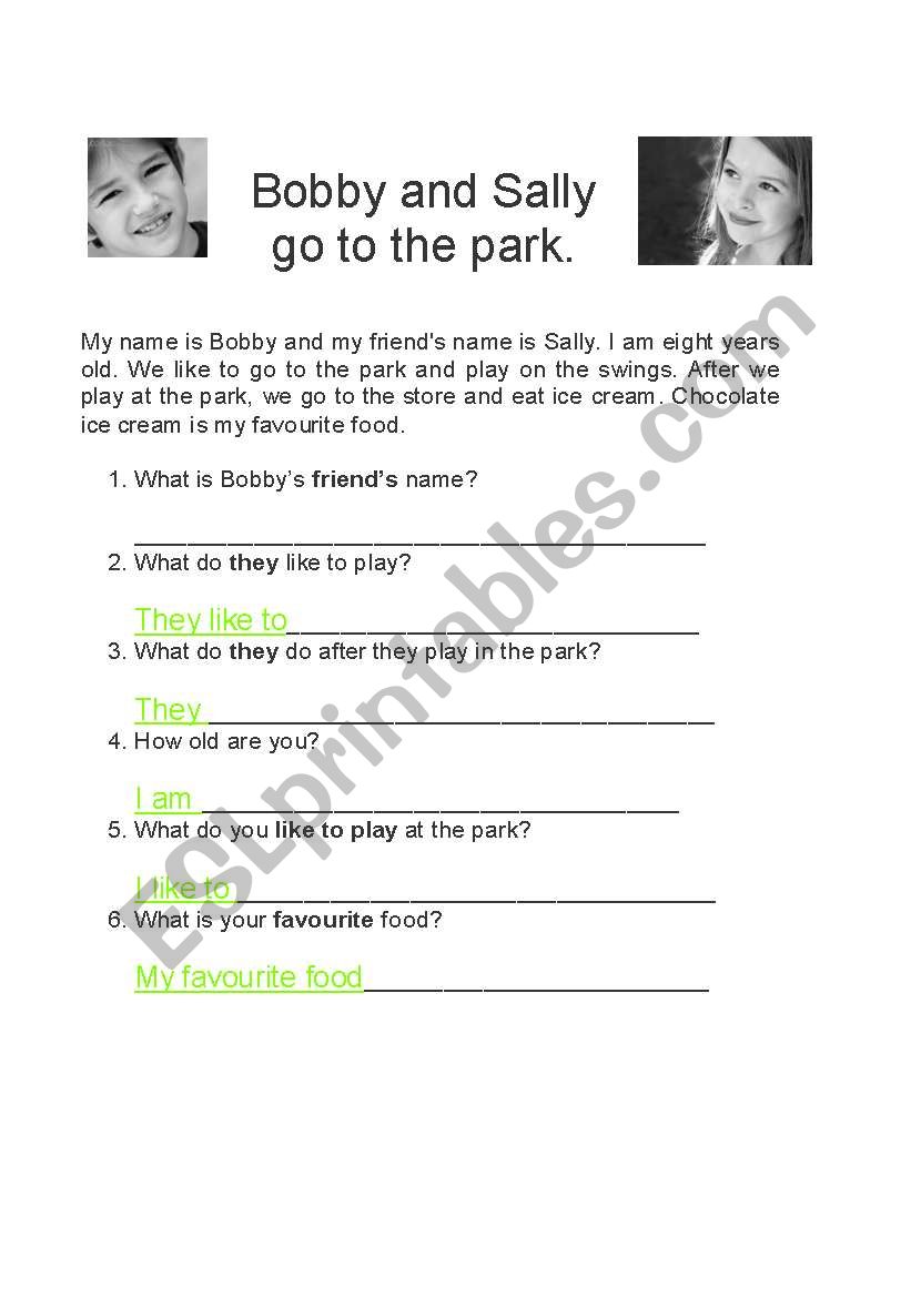 Bobby and Sally go to the park.