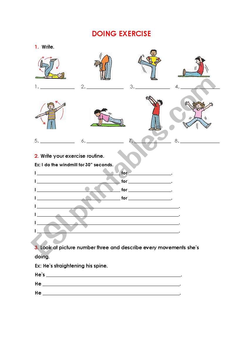 Making exercises worksheet