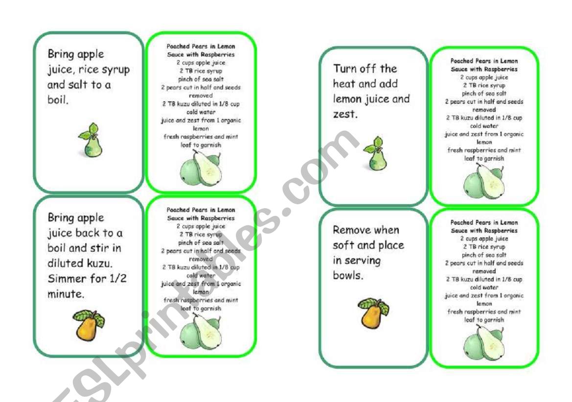 RECIPE CARDS worksheet