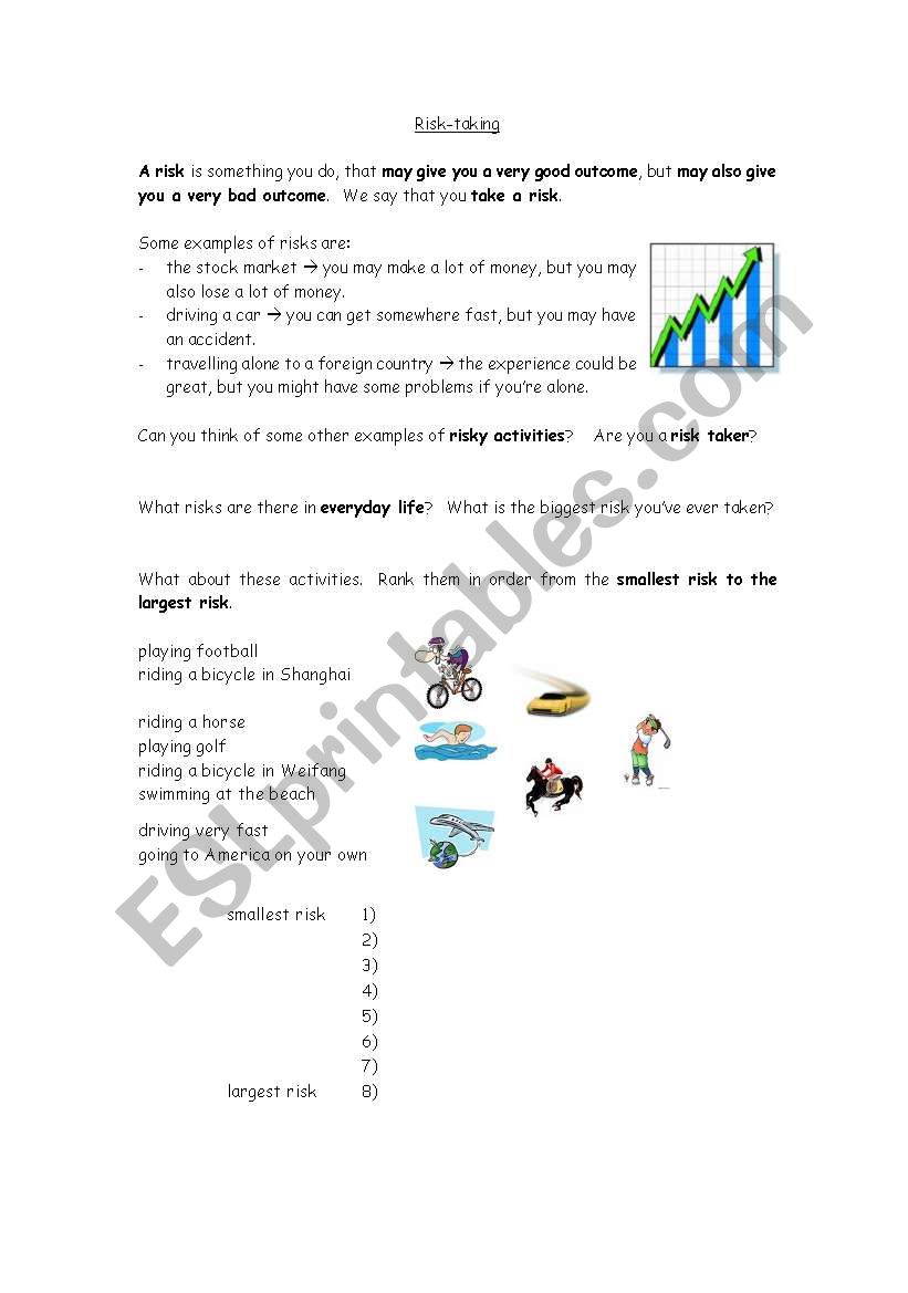 Risk Taking worksheet