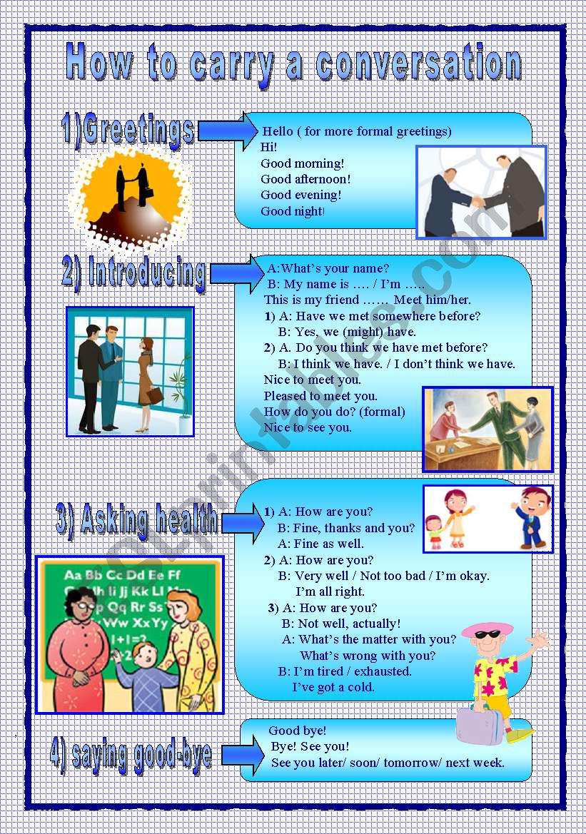 tips to carry a conversation worksheet