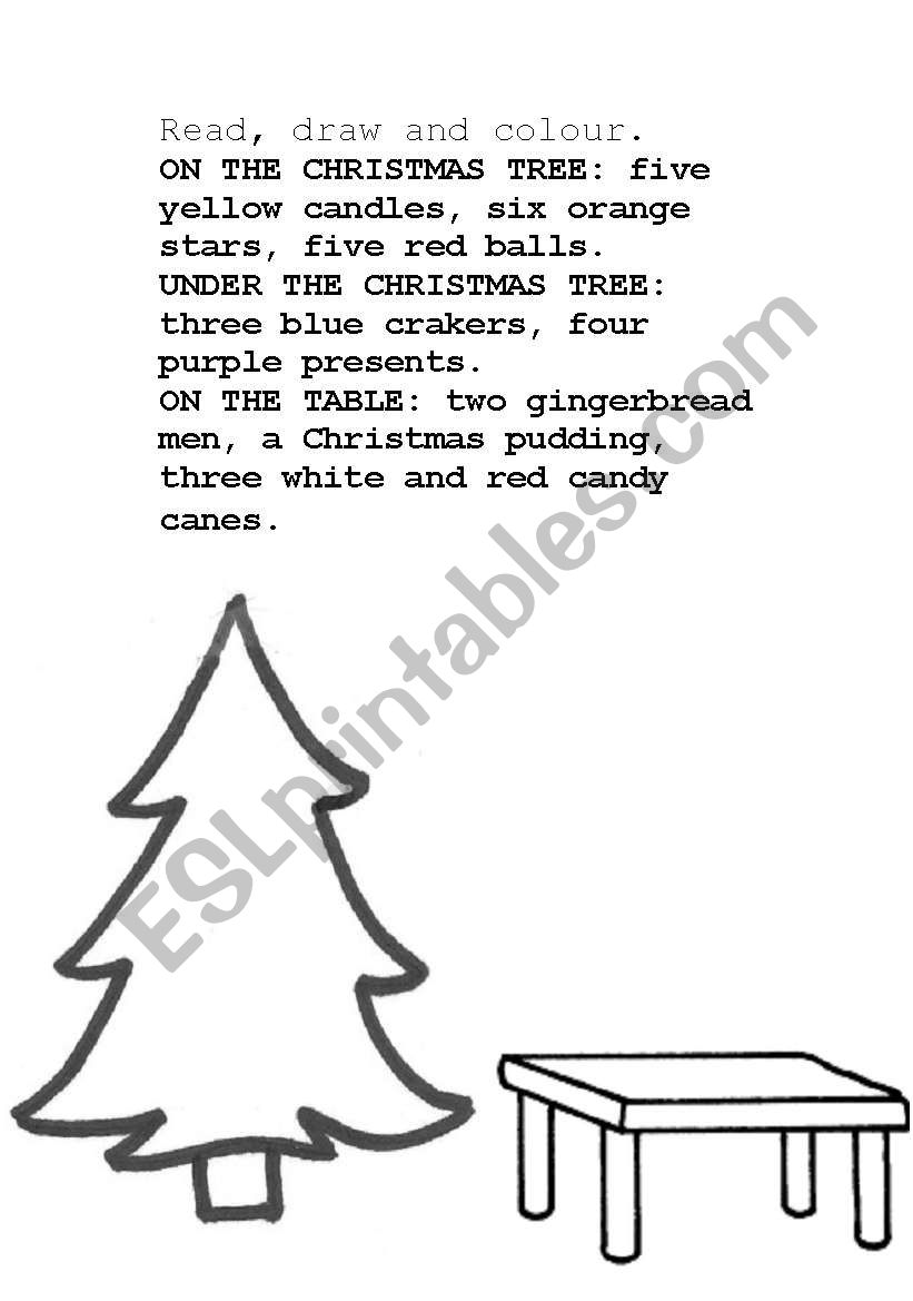Christmas / prepositions worksheet