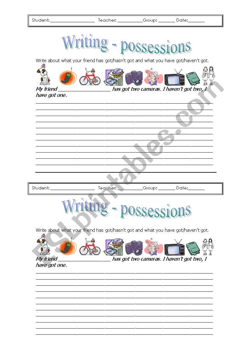 Possessions- have got worksheet