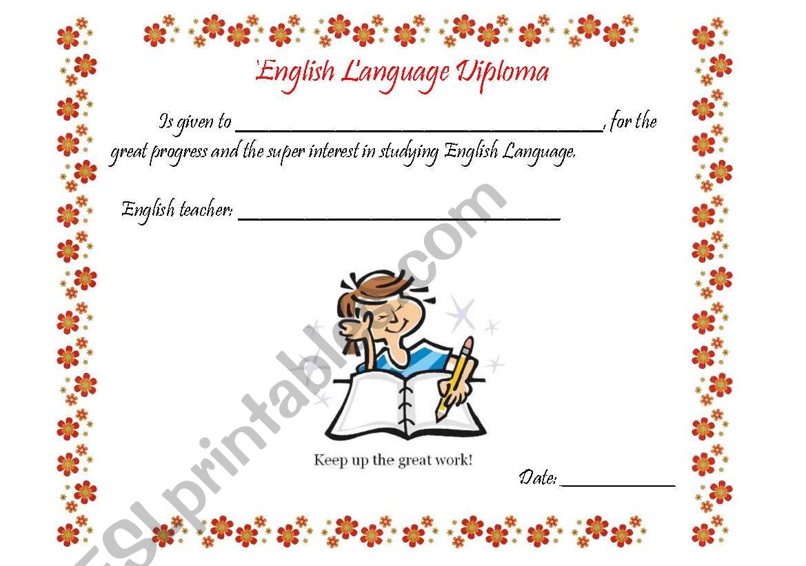 english dimploma worksheet