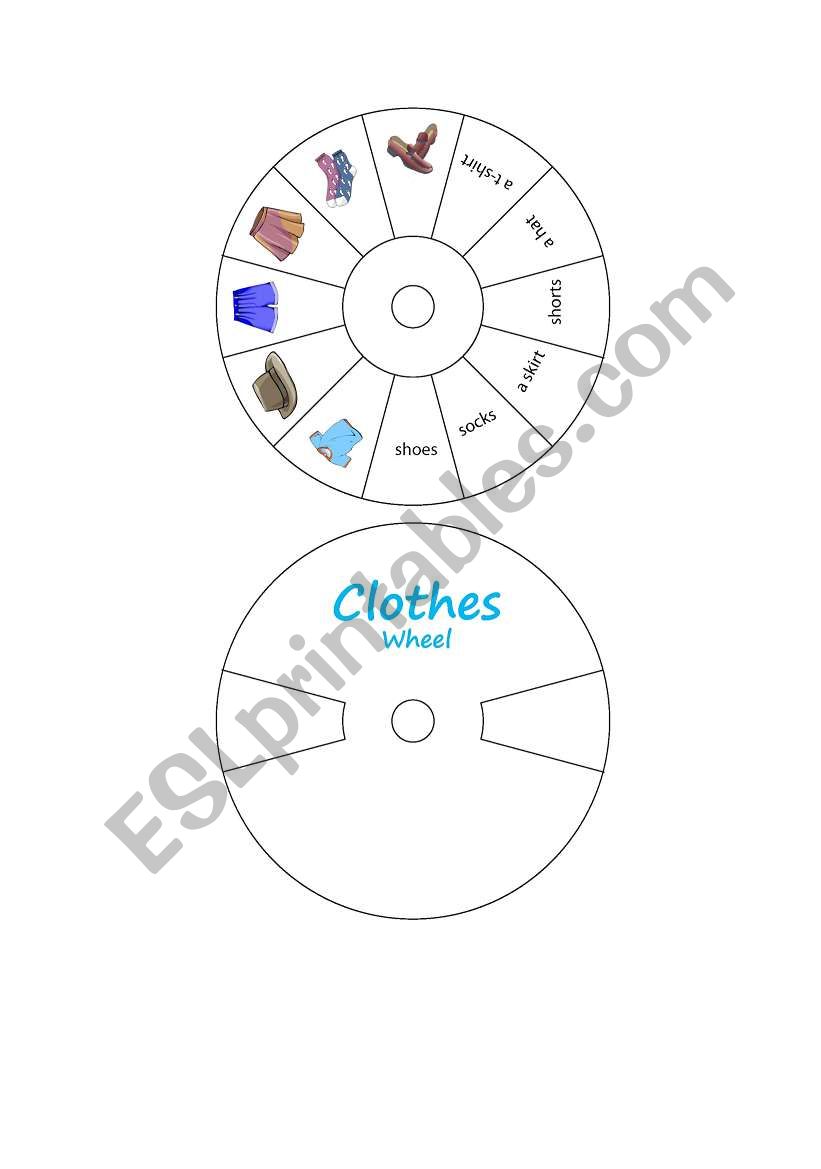 clothes wheel worksheet
