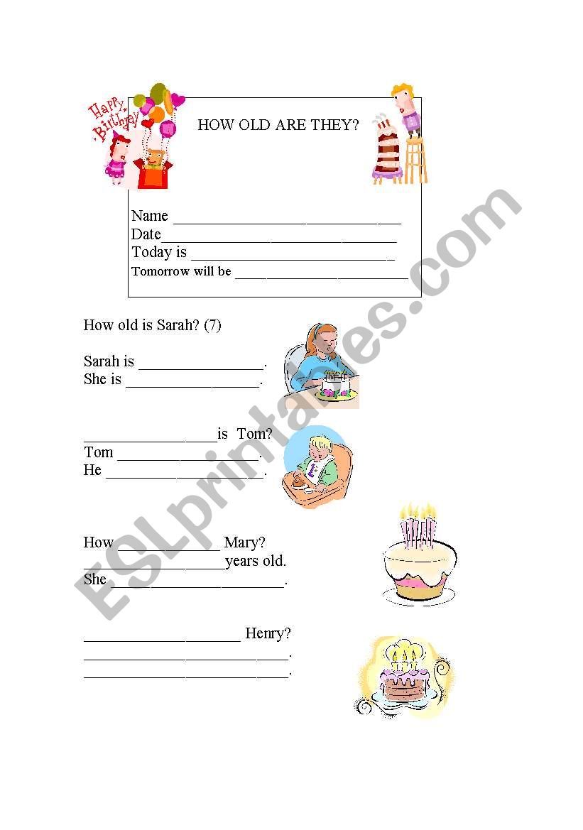 How old...? worksheet