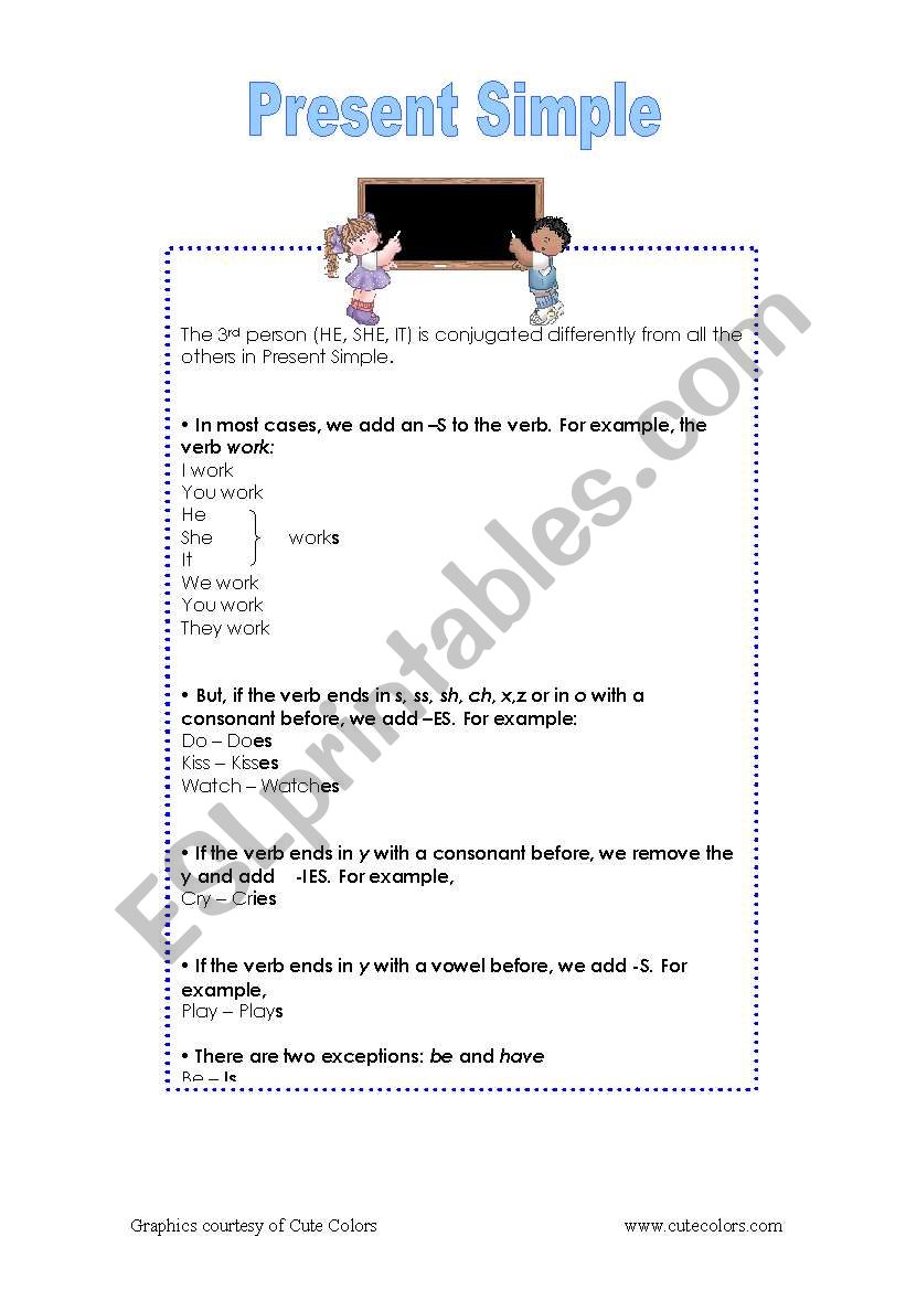 3rd person Present Simple worksheet