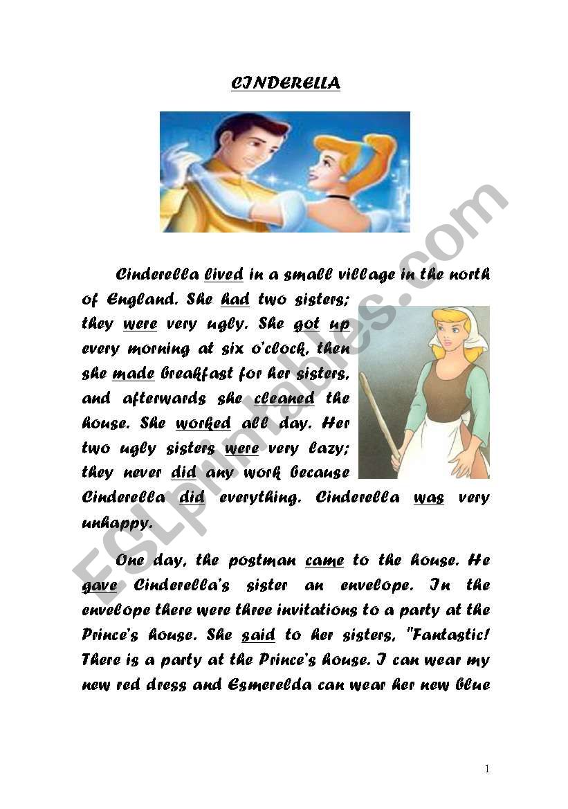 CINDERELLA PART 1 worksheet