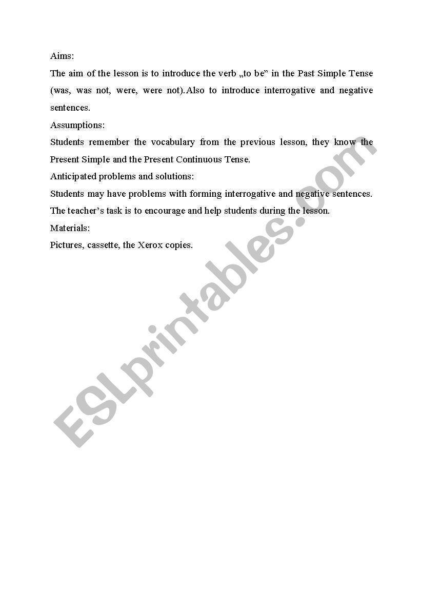 Past Simple worksheet