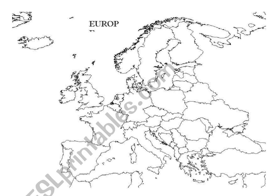 Europe worksheet