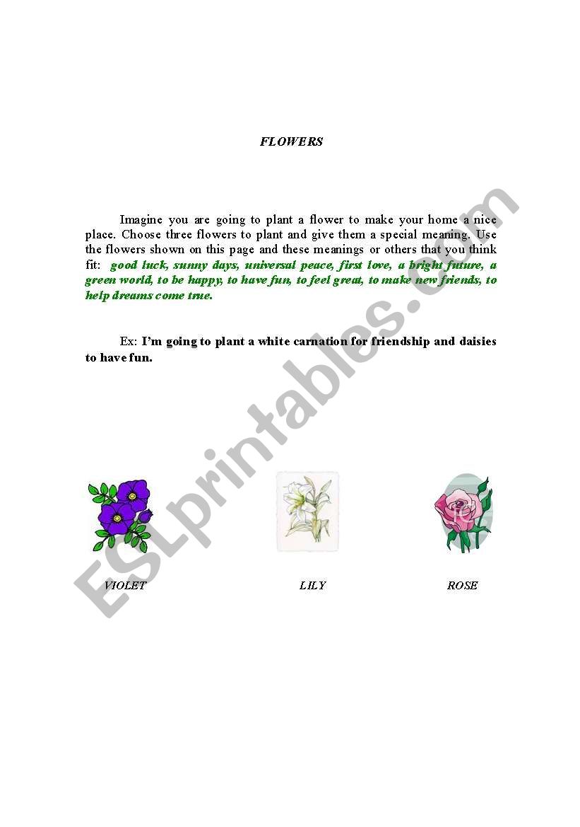 Flowers worksheet