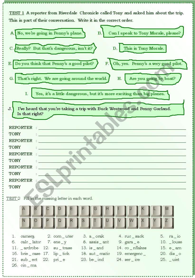 Read and make a conversation worksheet
