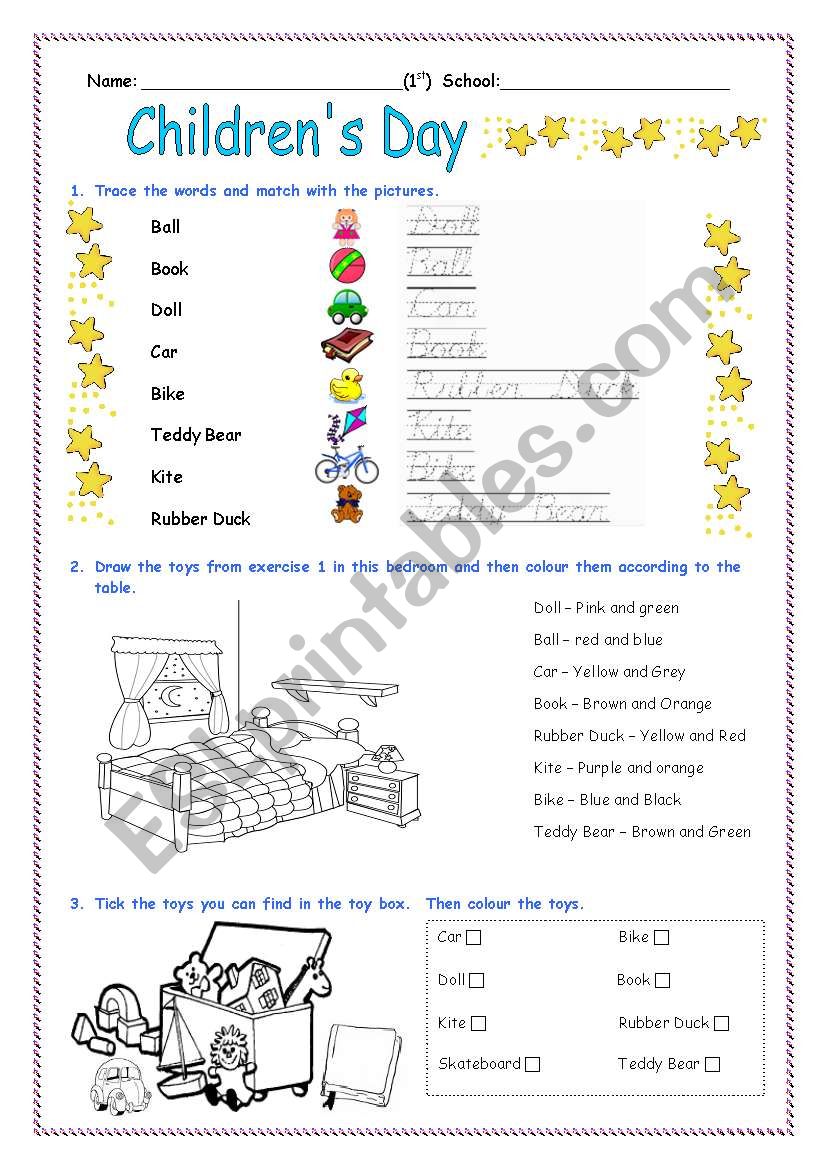 Childrens Day Activity Worksheet