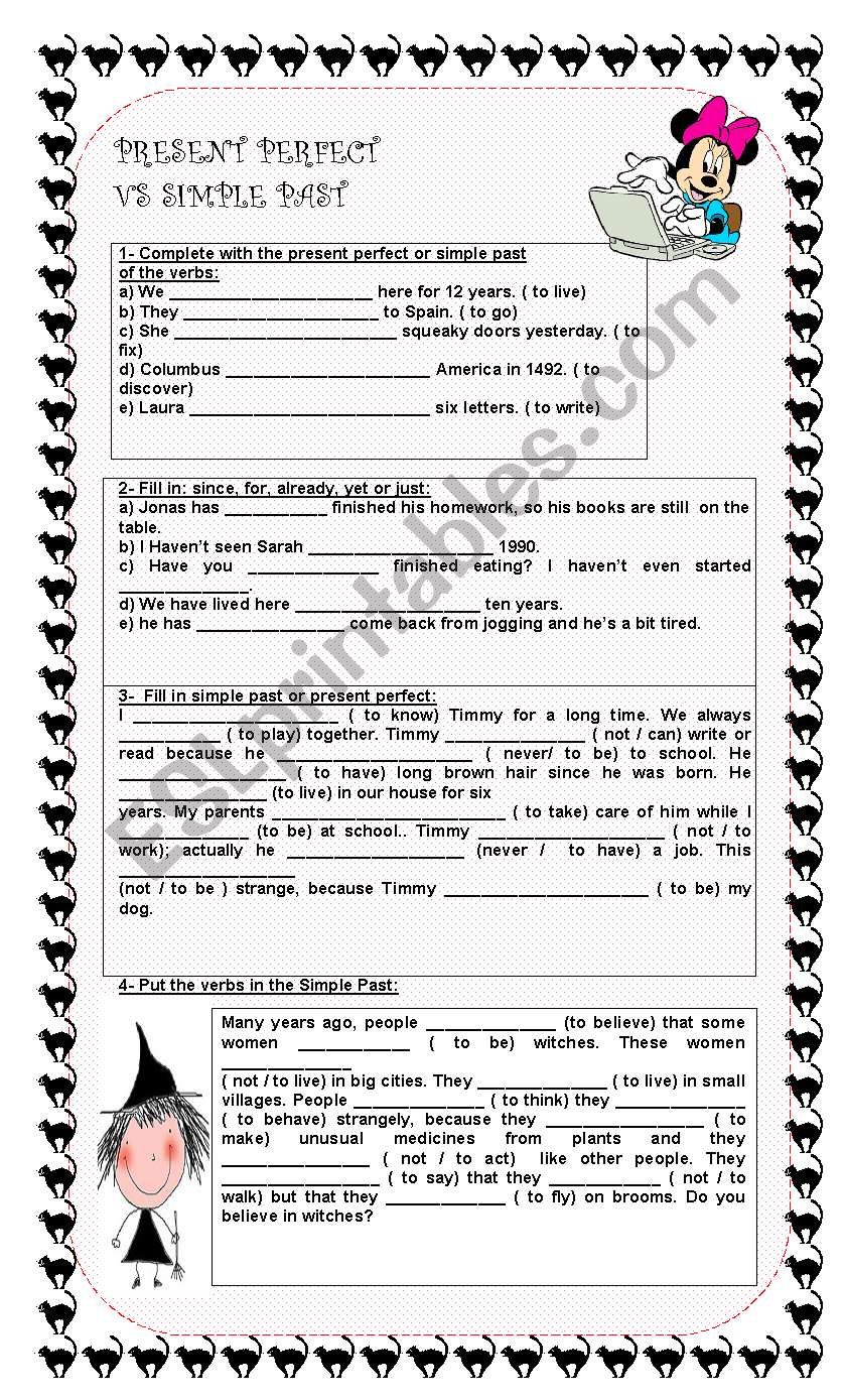 present perfect worksheet