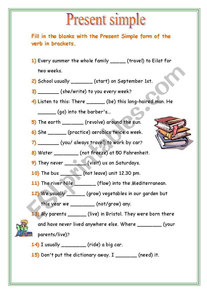 Present simple worksheet