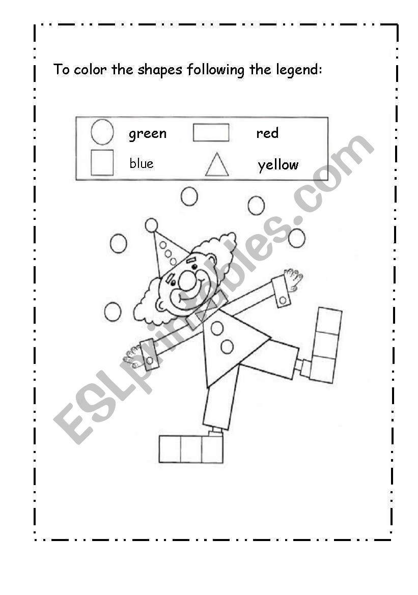 Shapes and color worksheet