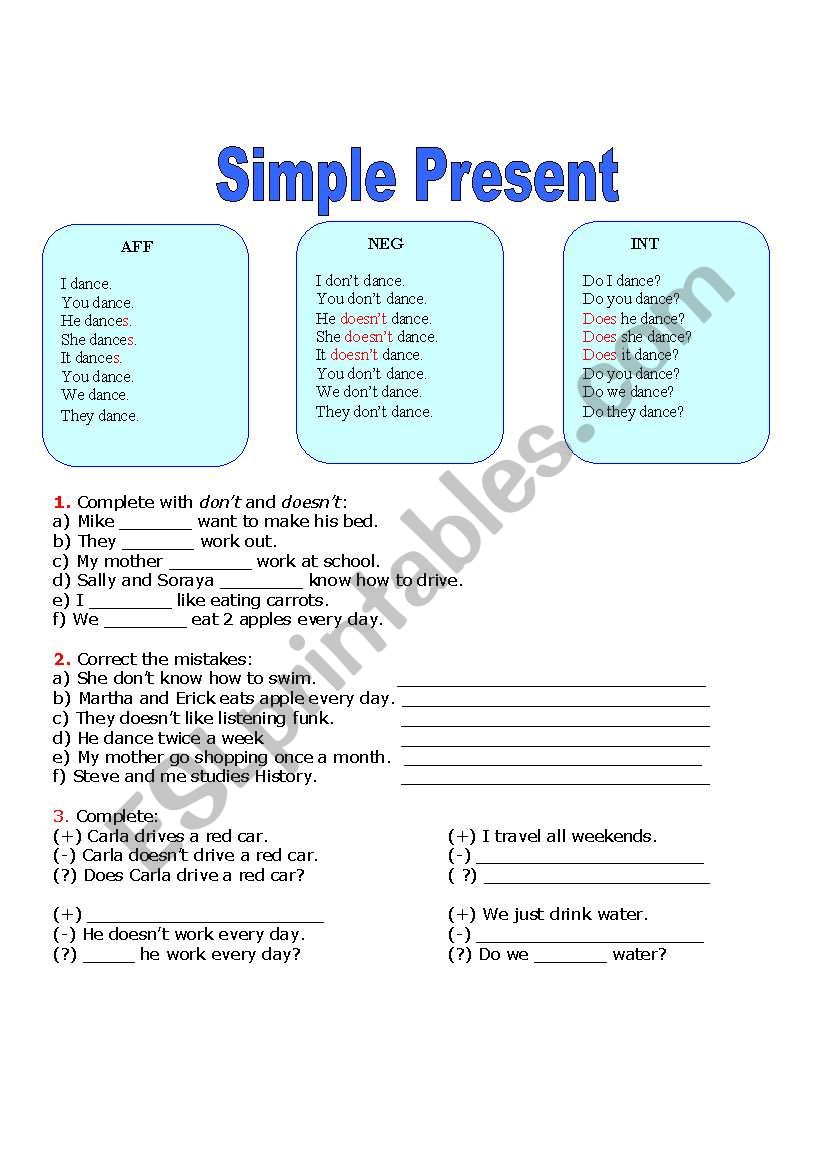 Simple Present worksheet