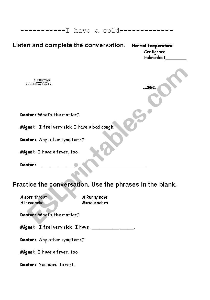 I have a cold worksheet