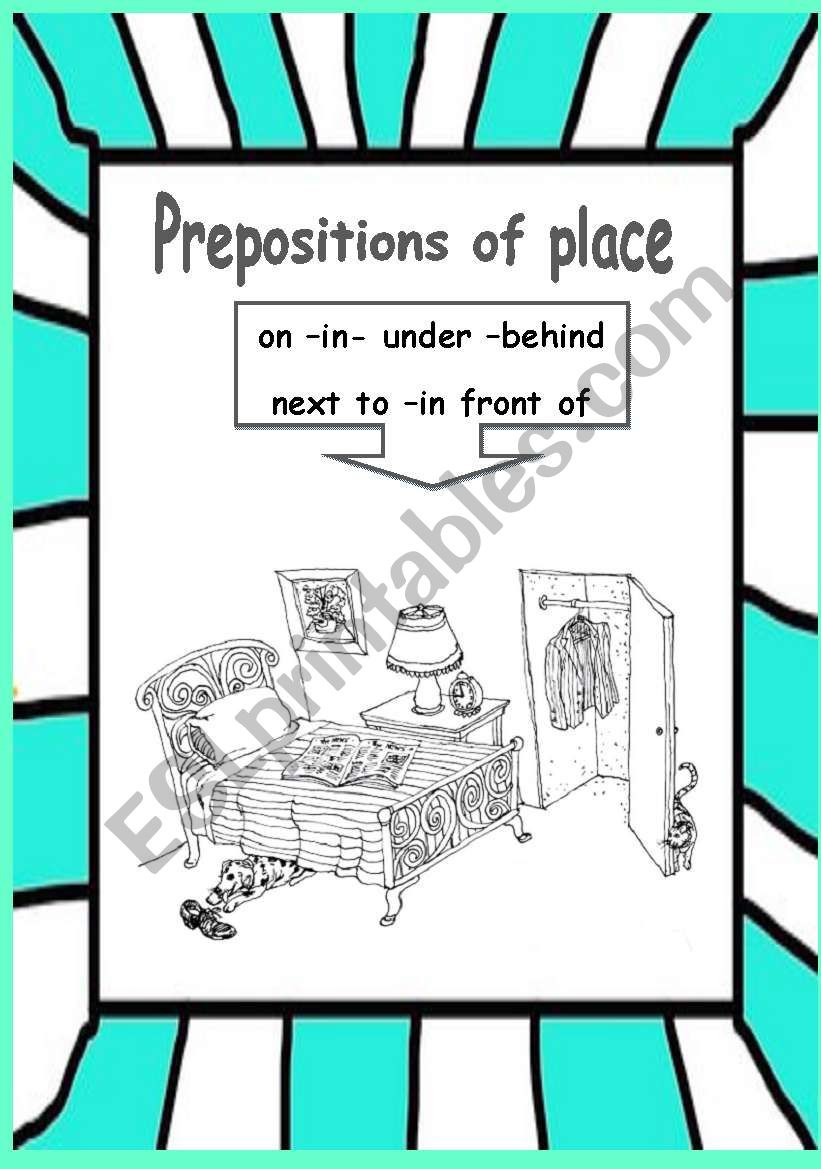 prepositions of place 1/2  (turn it to B&W by removing the background colour)