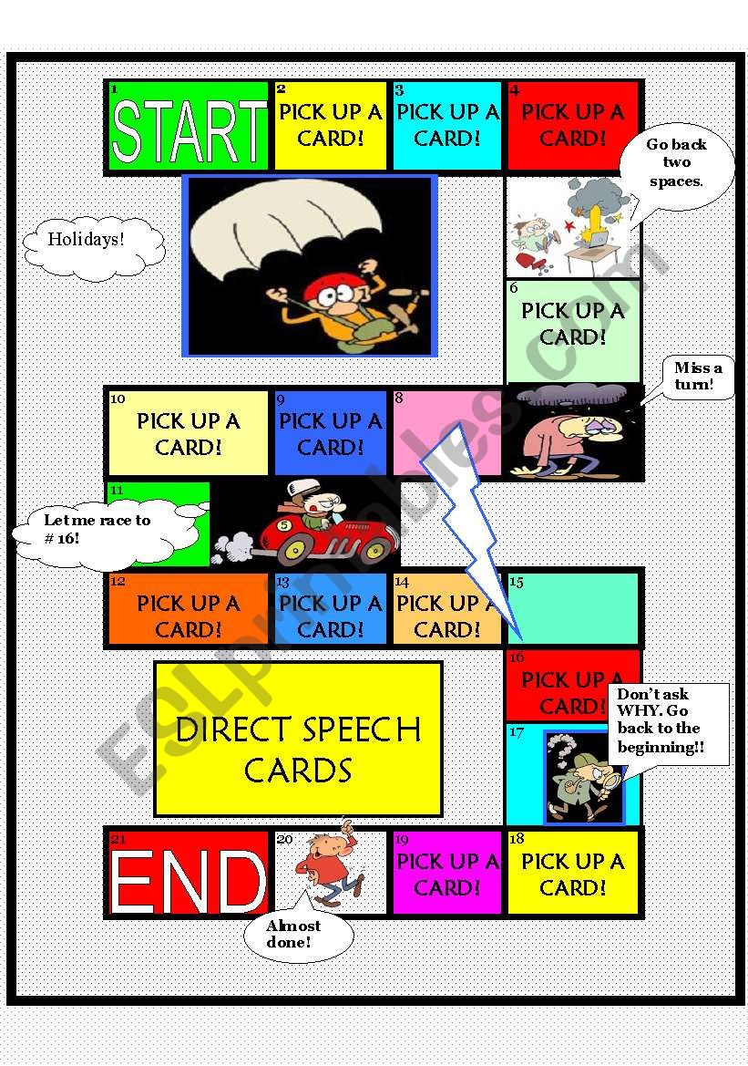 REPORTED SPEECH GAME worksheet