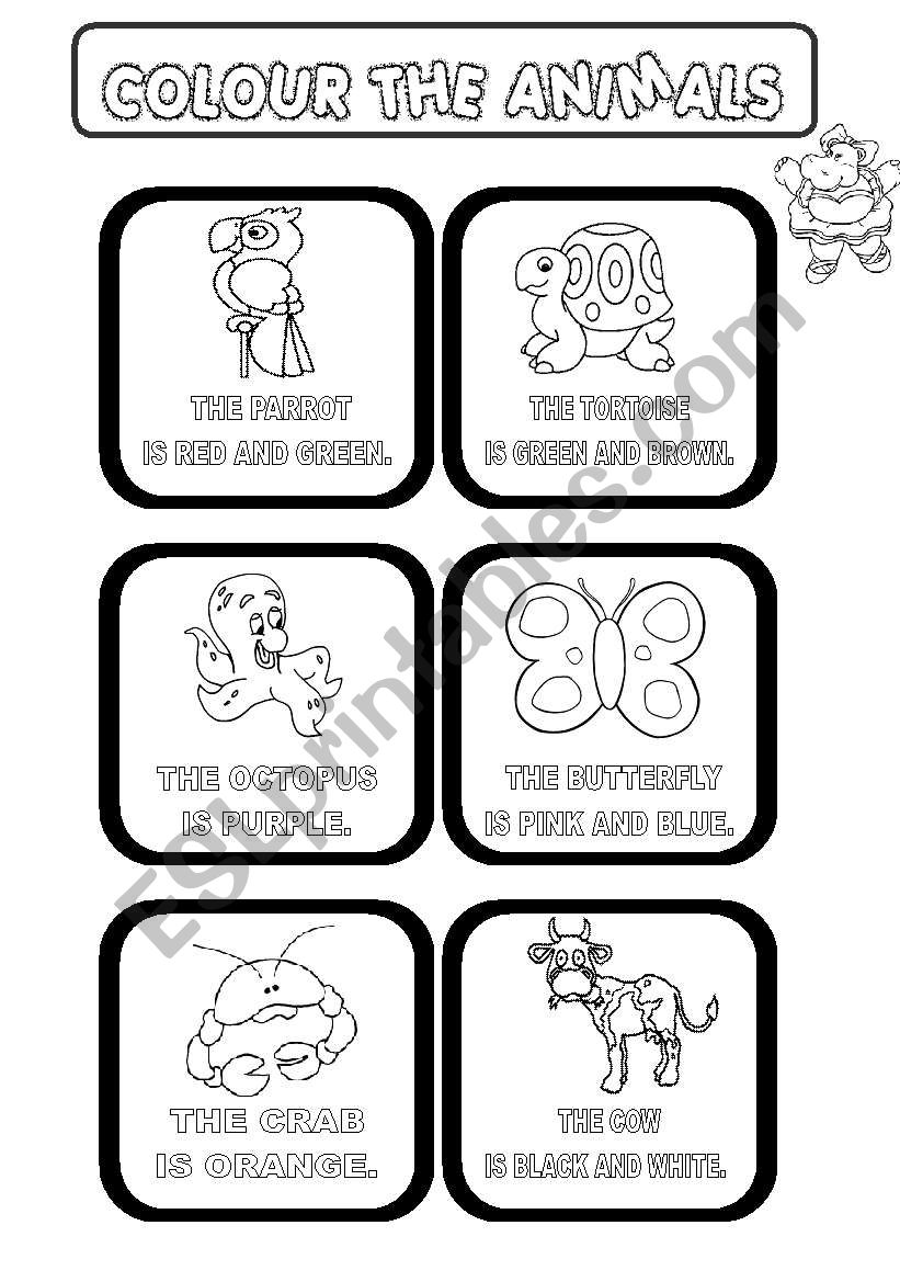 Colour the Animals (2/2) worksheet