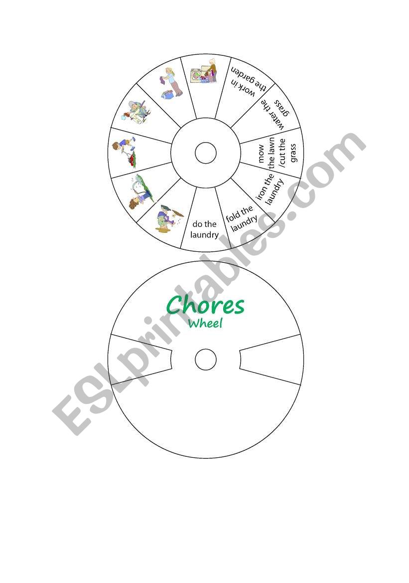 chores wheel worksheet