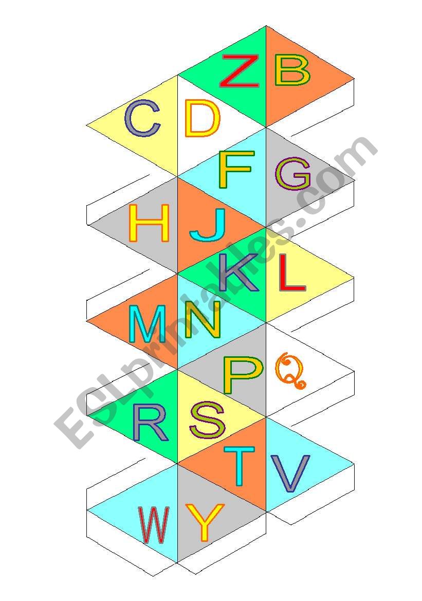 Consonants dice (no X) worksheet