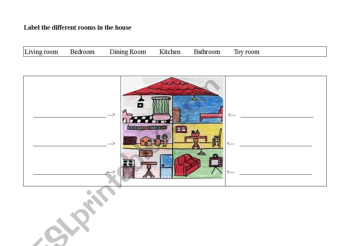 Rooms in a House worksheet