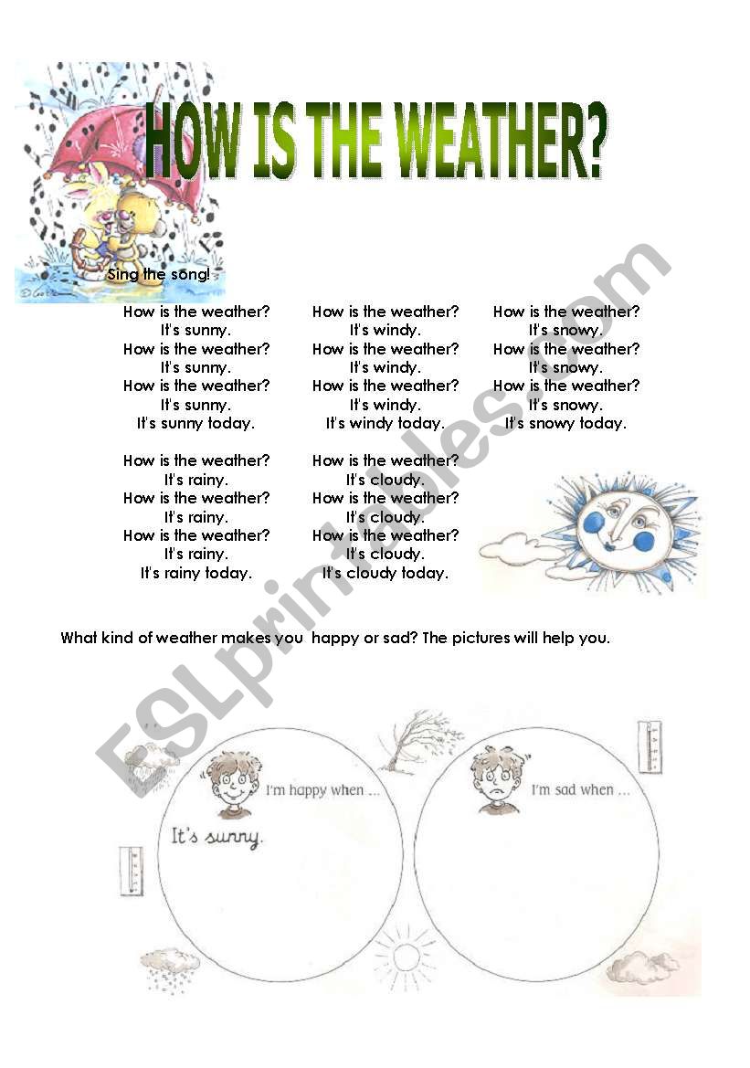 The weather song worksheet