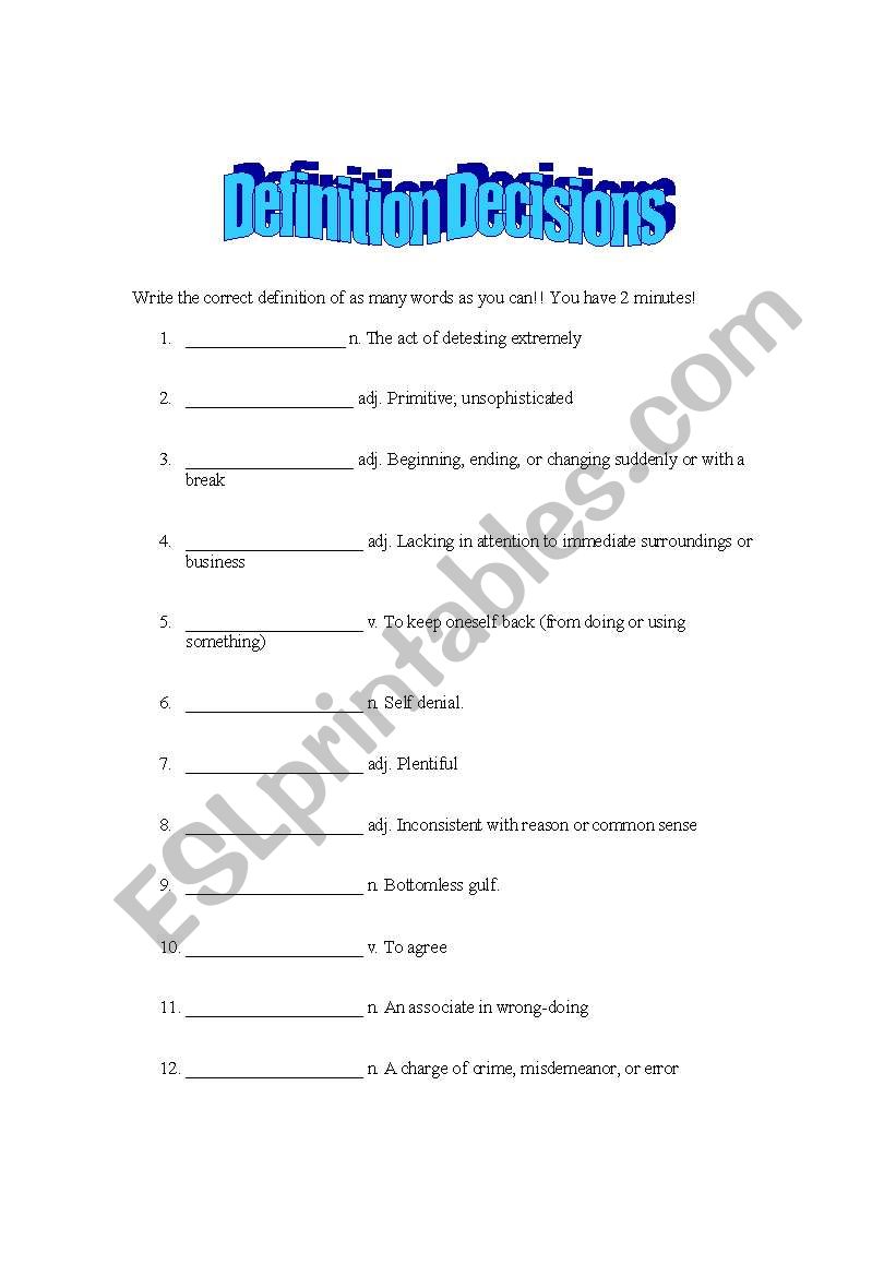 SAT Prep worksheet