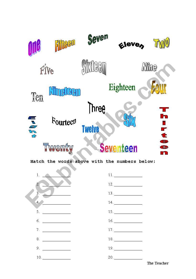 Numbers worksheet