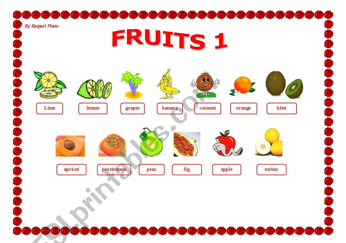 Fruits 1/2 worksheet