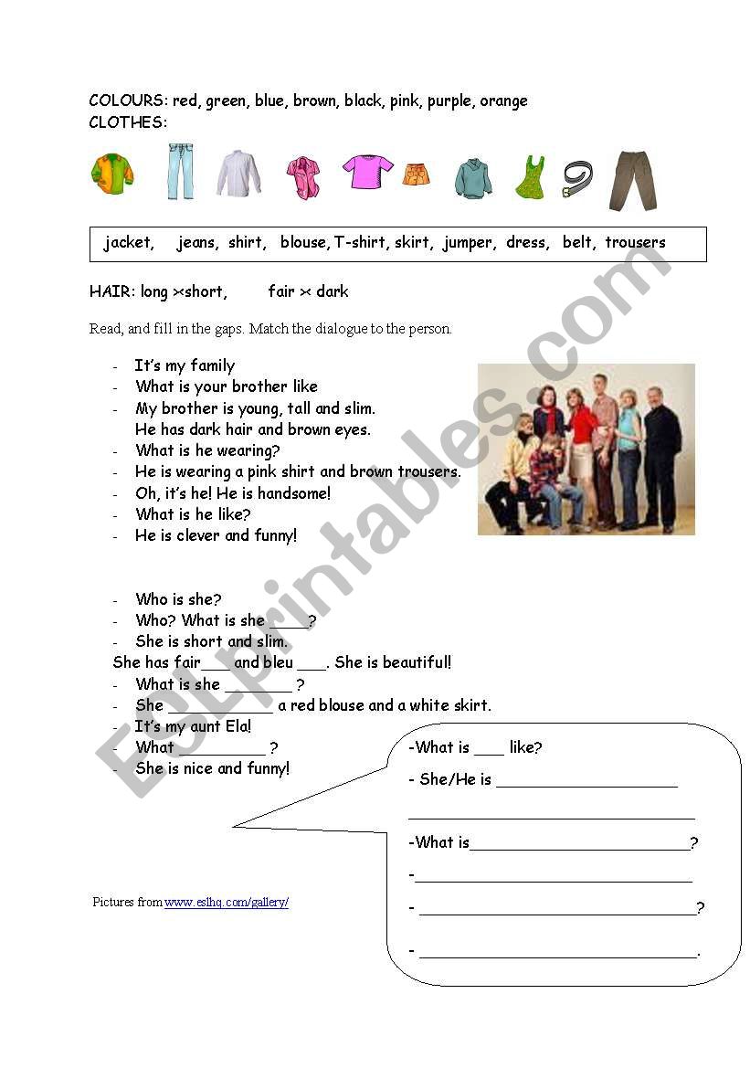 what is he like? part2 worksheet