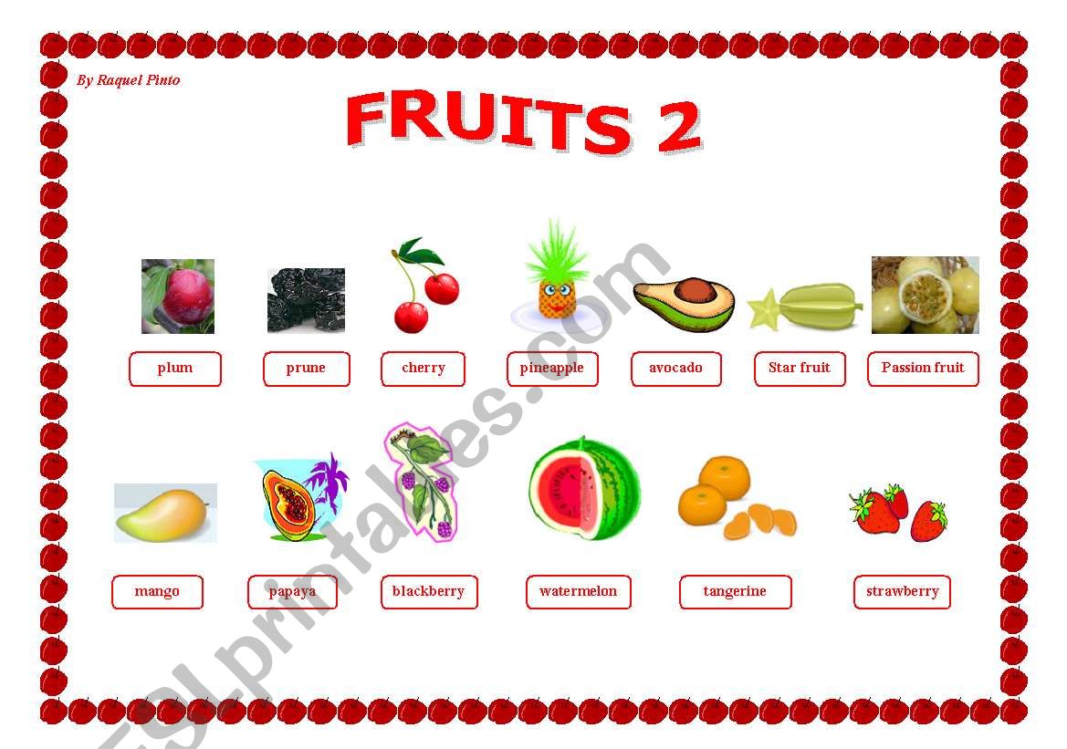 Fruits 2/2 worksheet