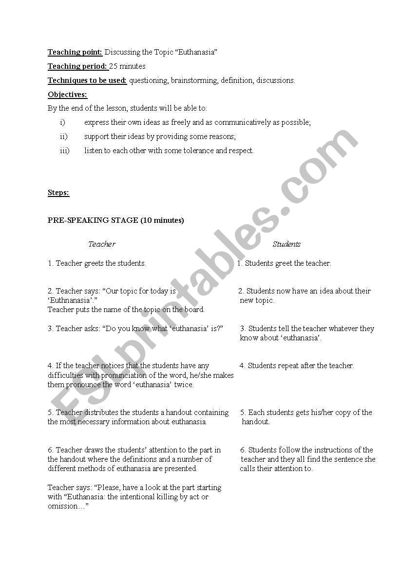 Speaking Lesson Plan for Upper-Intermediate Level Students