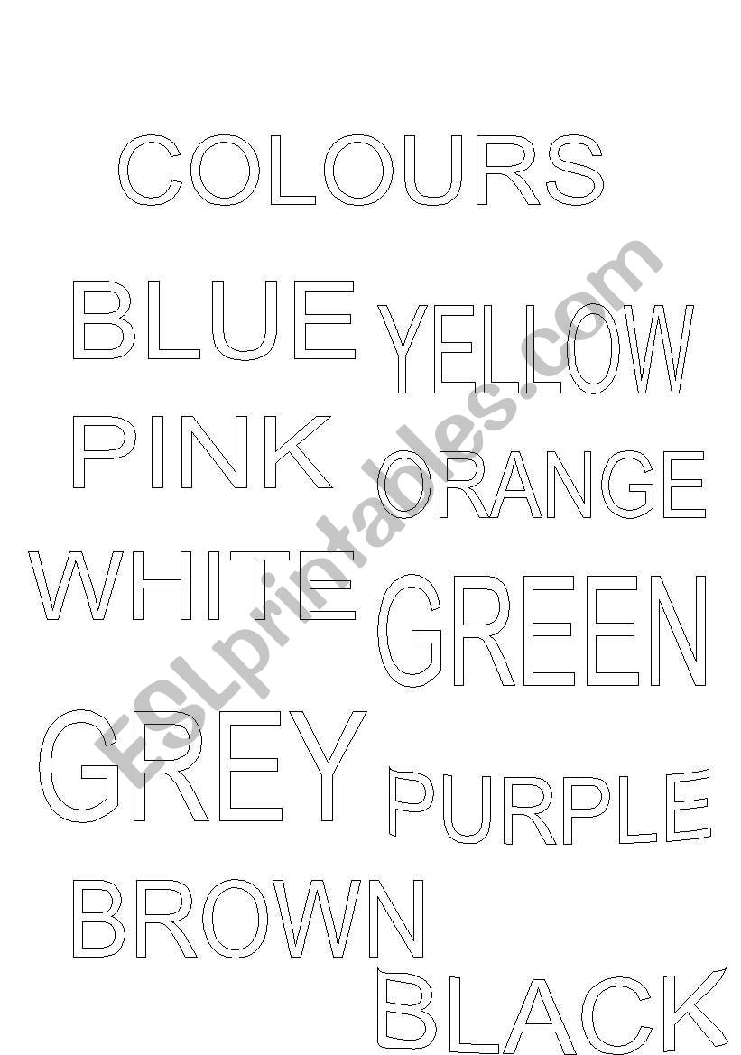 colours worksheet