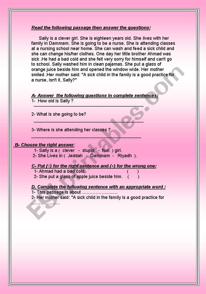 Saly worksheet