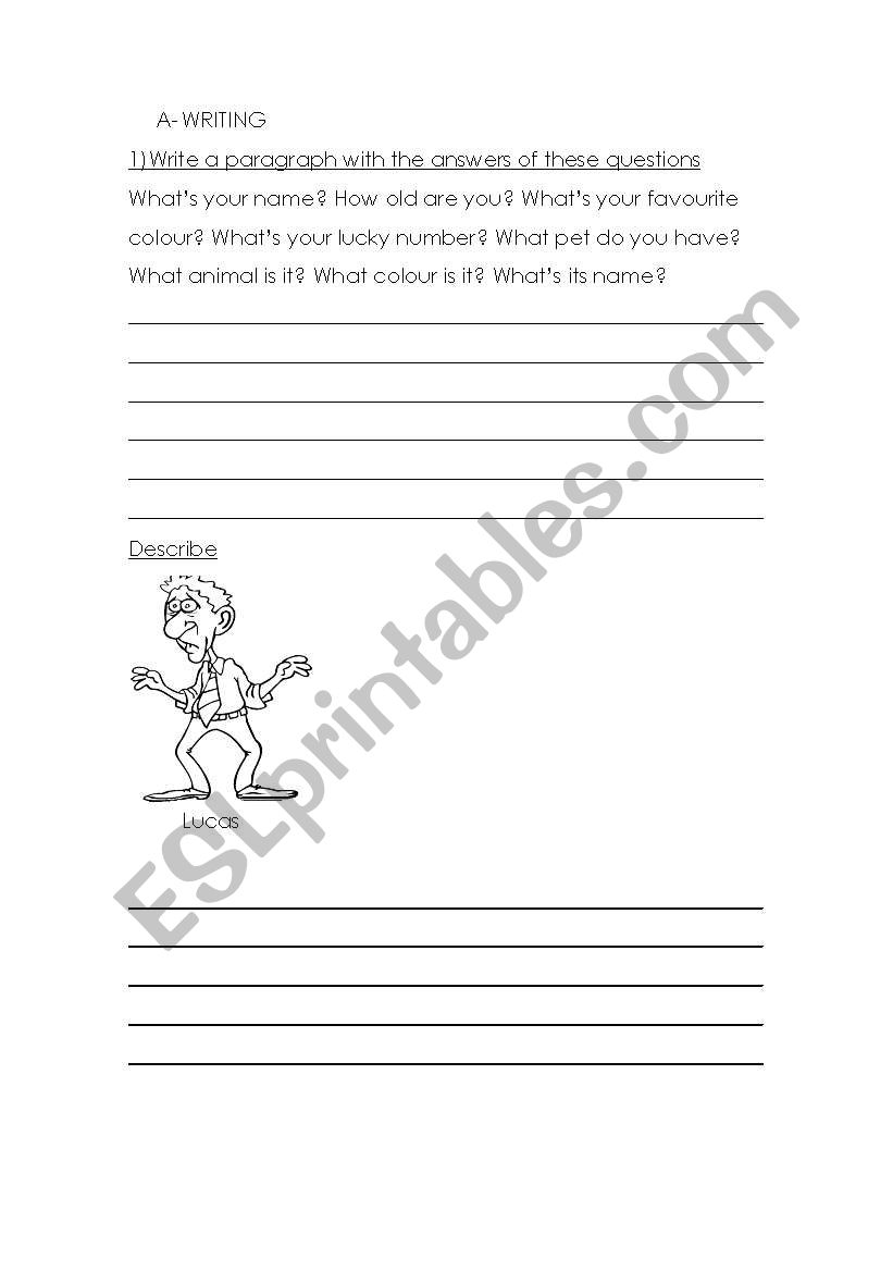 Description of people worksheet