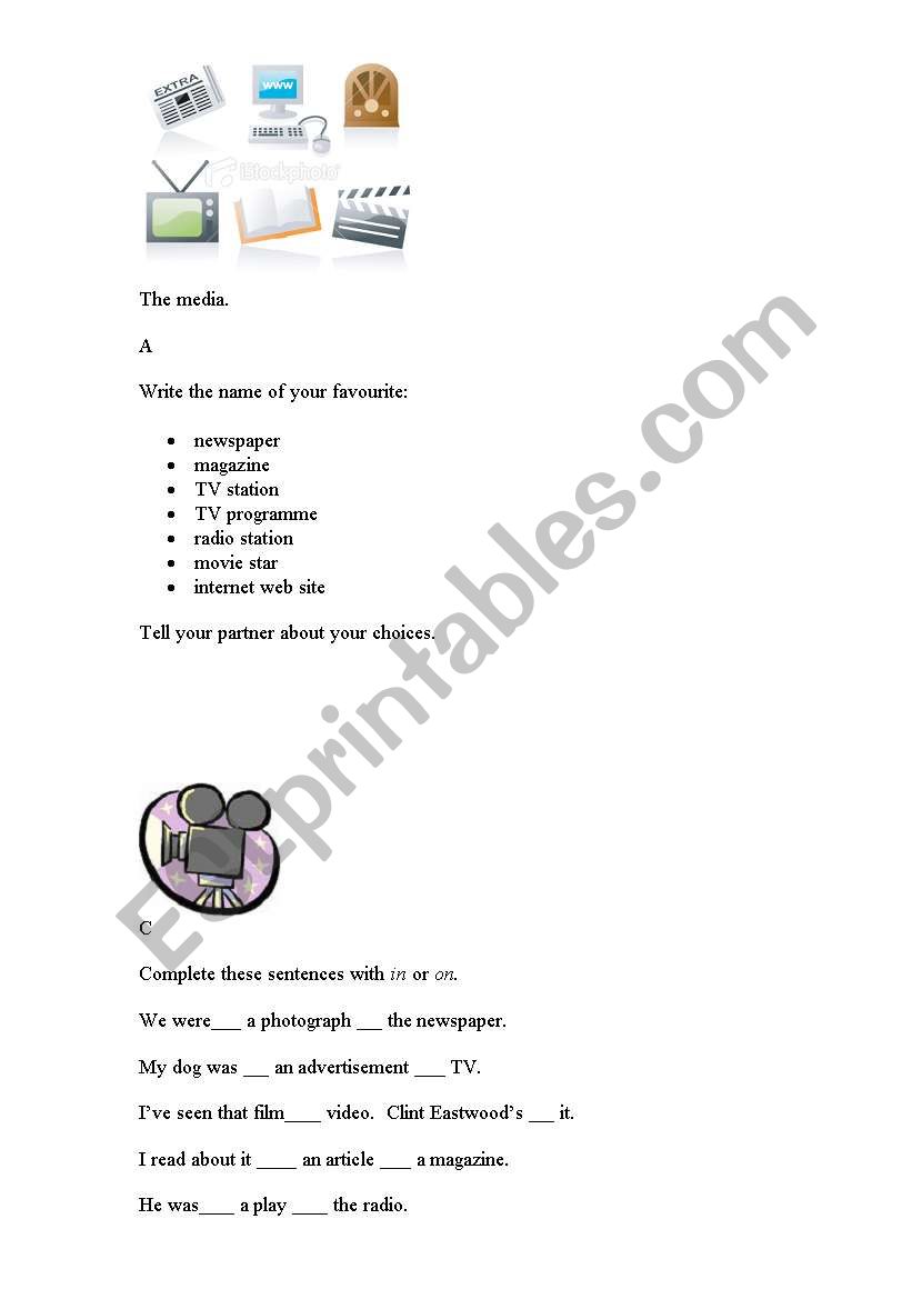 The Media Vocabulary worksheet