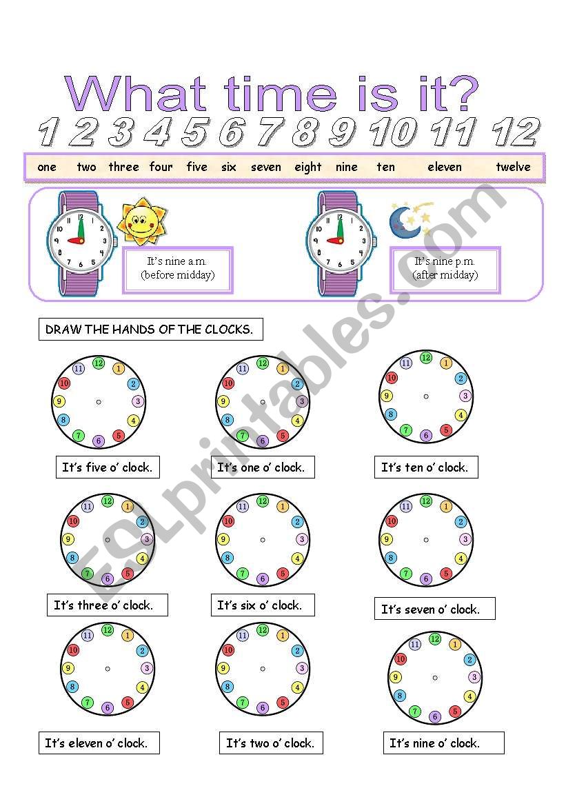 What time is it? worksheet