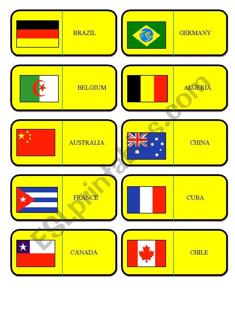 FLAG DOMINOES 1 worksheet