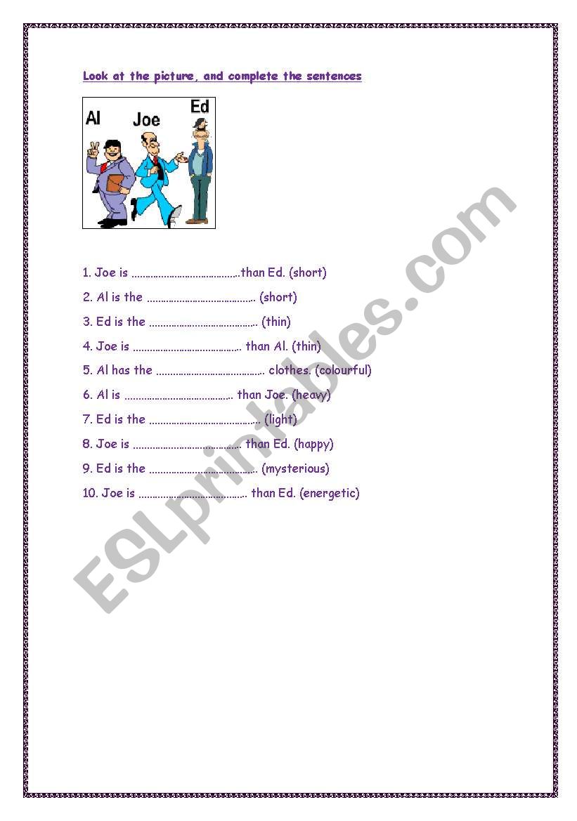 comparative and superlative adjectives