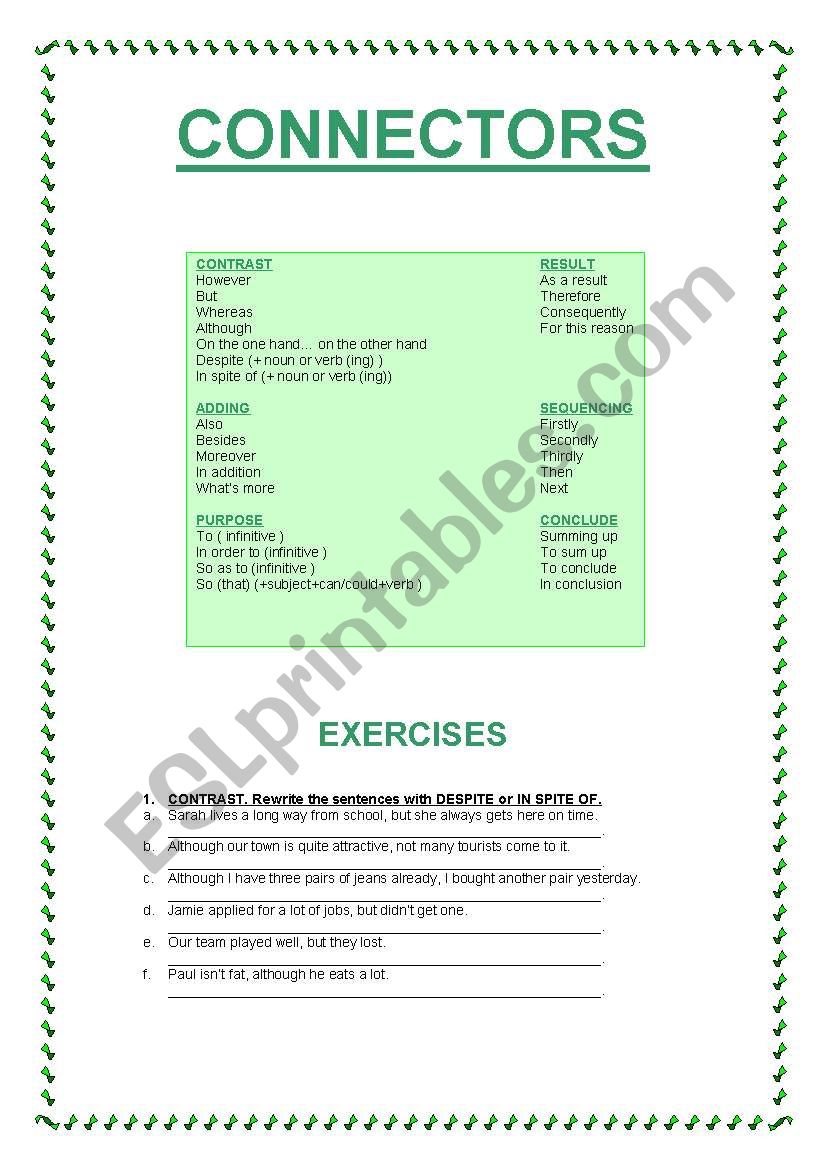 CONNECTORS REVISION  worksheet