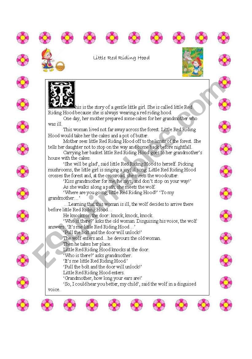 Little Red Riding Hood worksheet