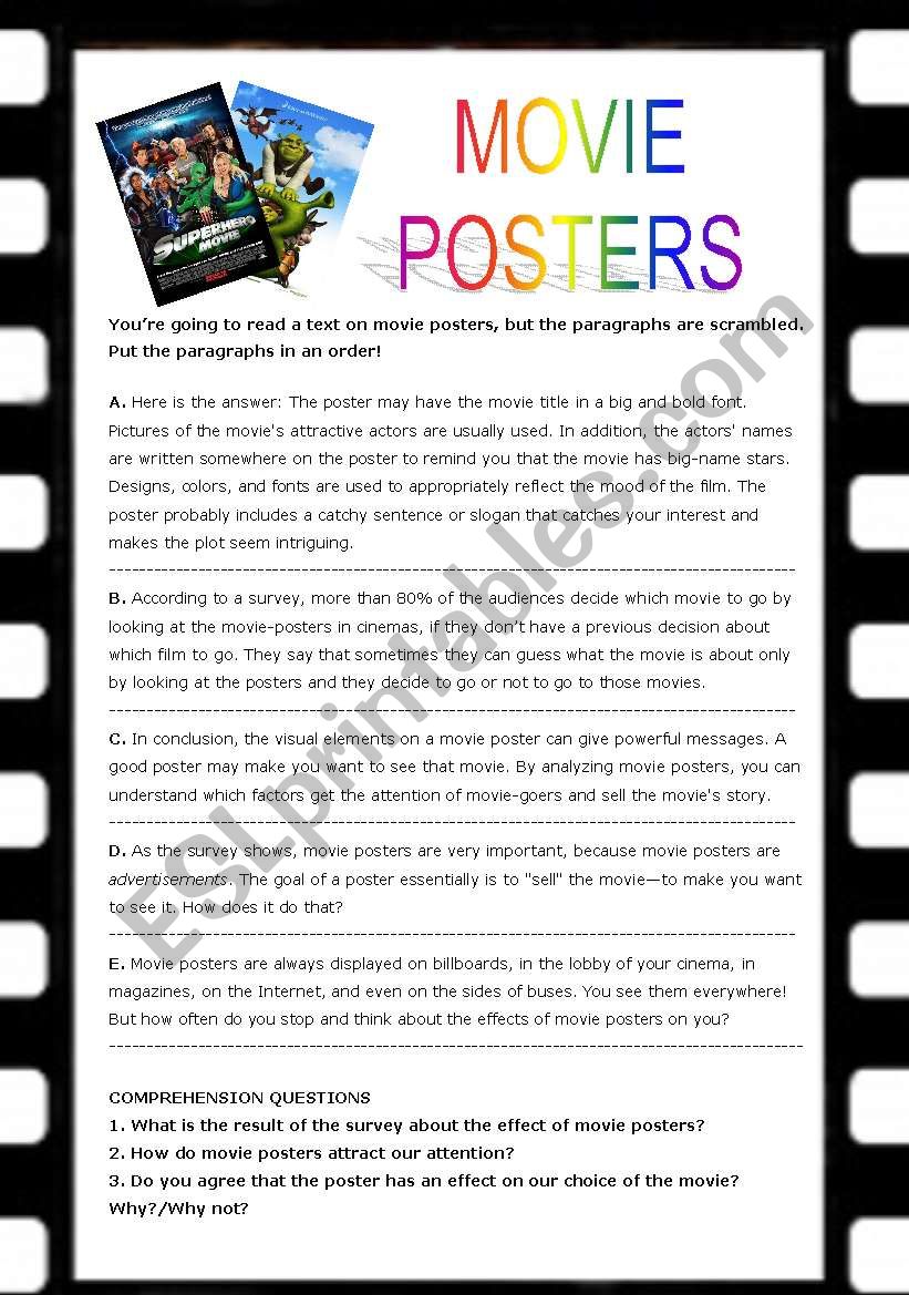 Movie Posters 1 worksheet