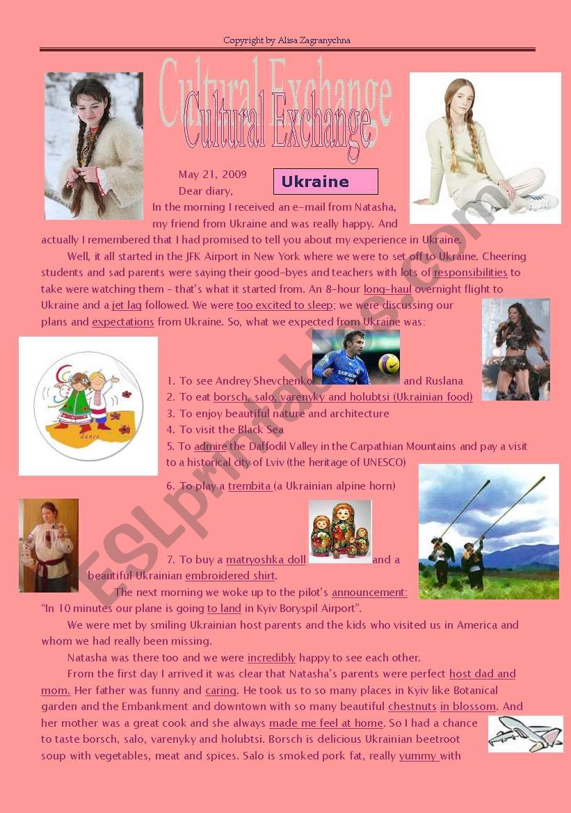 RachelÂ´s Diary - Cultural Exchange (Ukraine) - part1