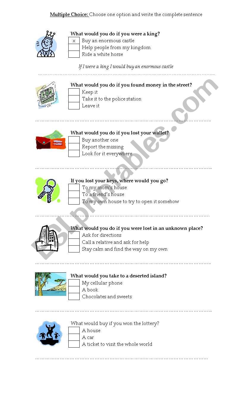 What would you do....? worksheet
