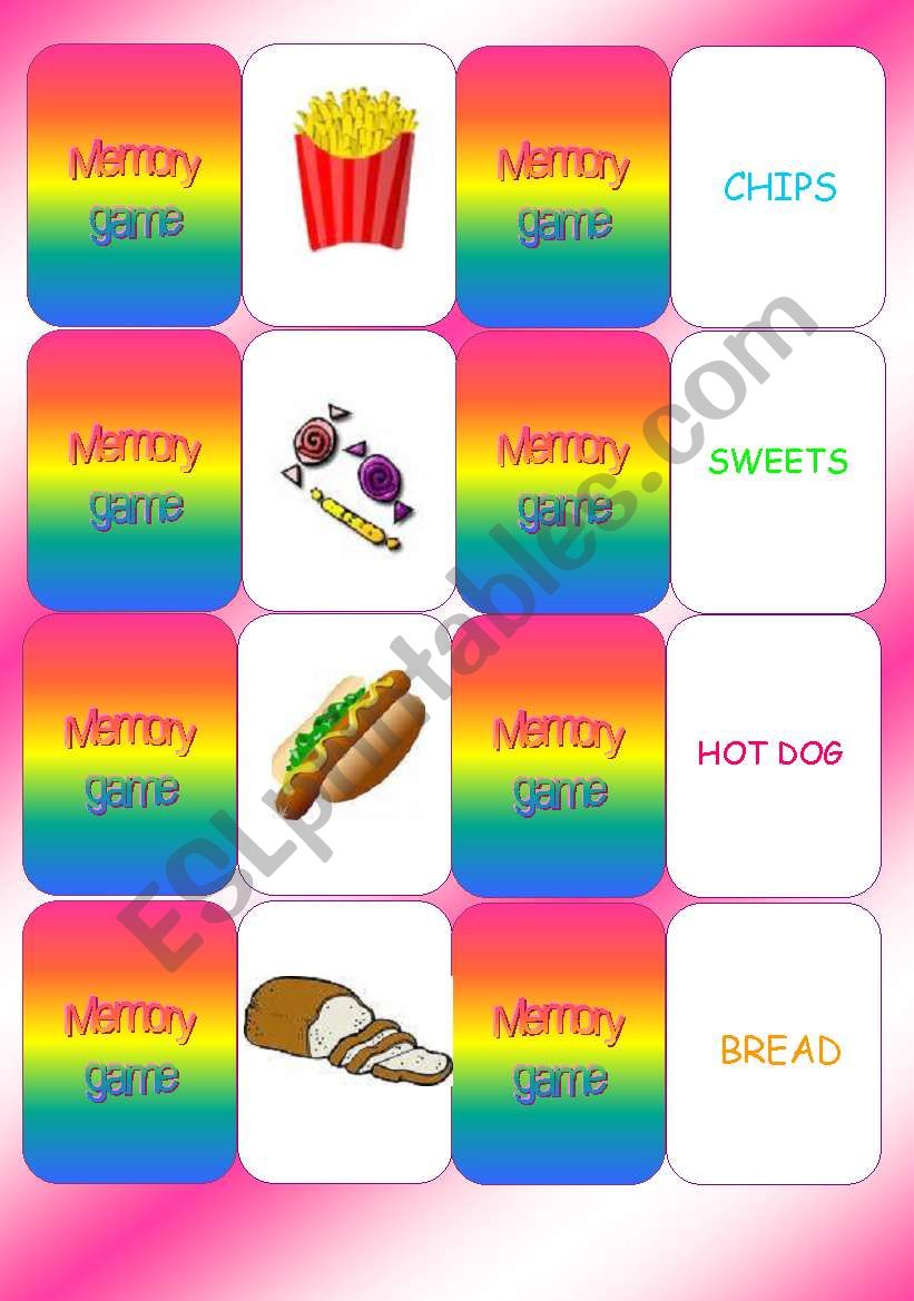 Food - Memory game ( 40 cards )