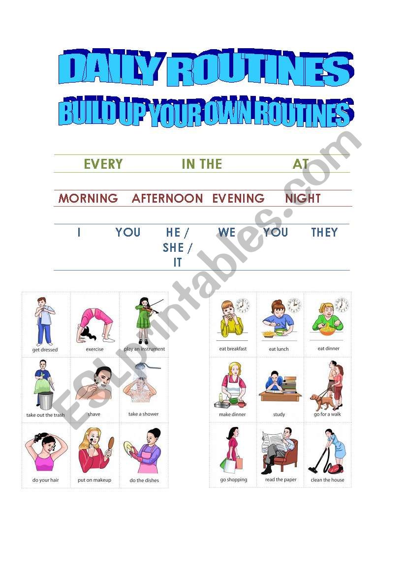 Daily Routines worksheet