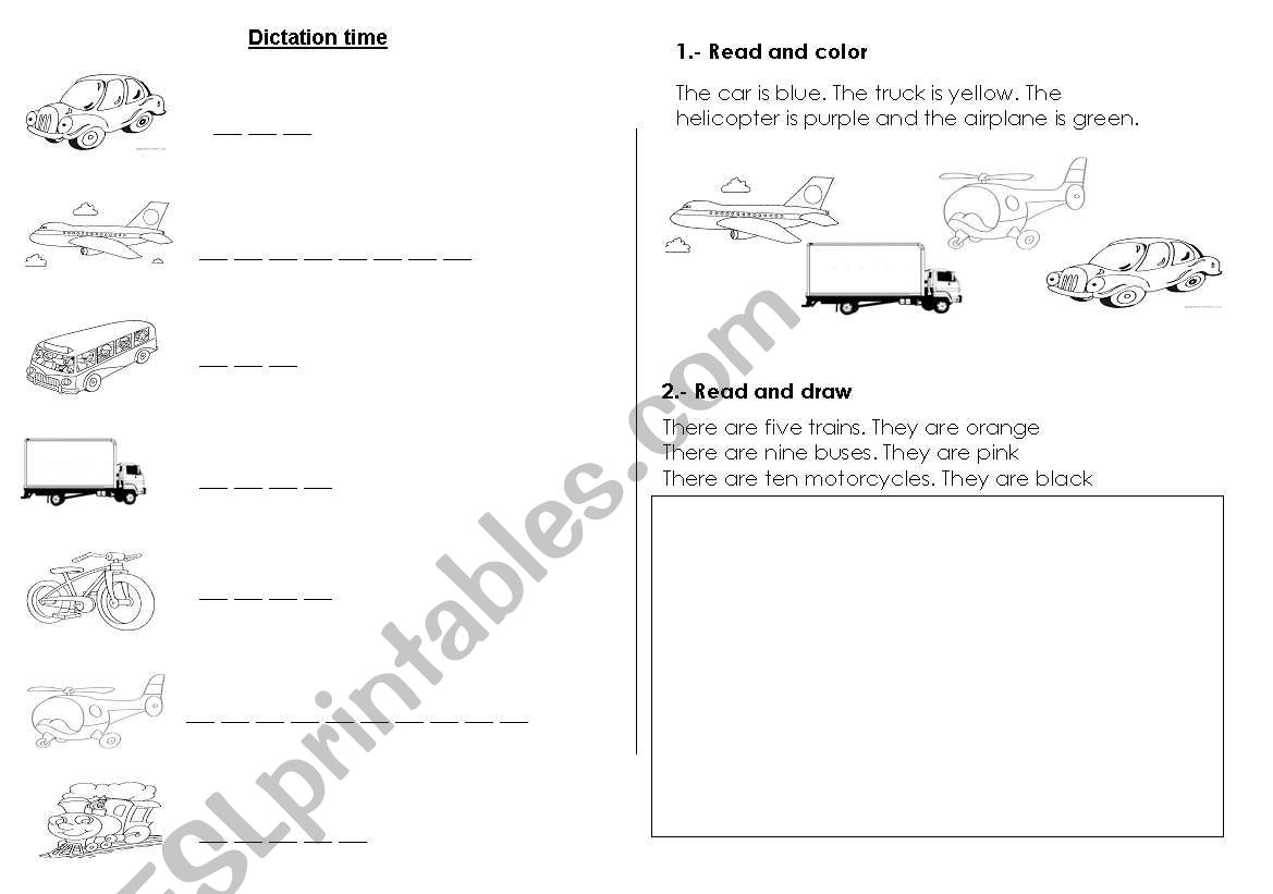 Means of transport  worksheet worksheet